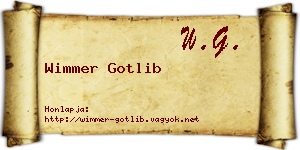 Wimmer Gotlib névjegykártya